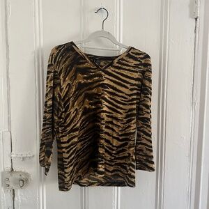Silk Tiger Print Top